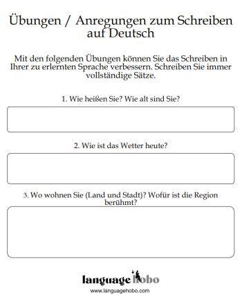 German writing prompts