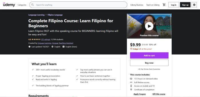 Tagalog Udemy Course 1