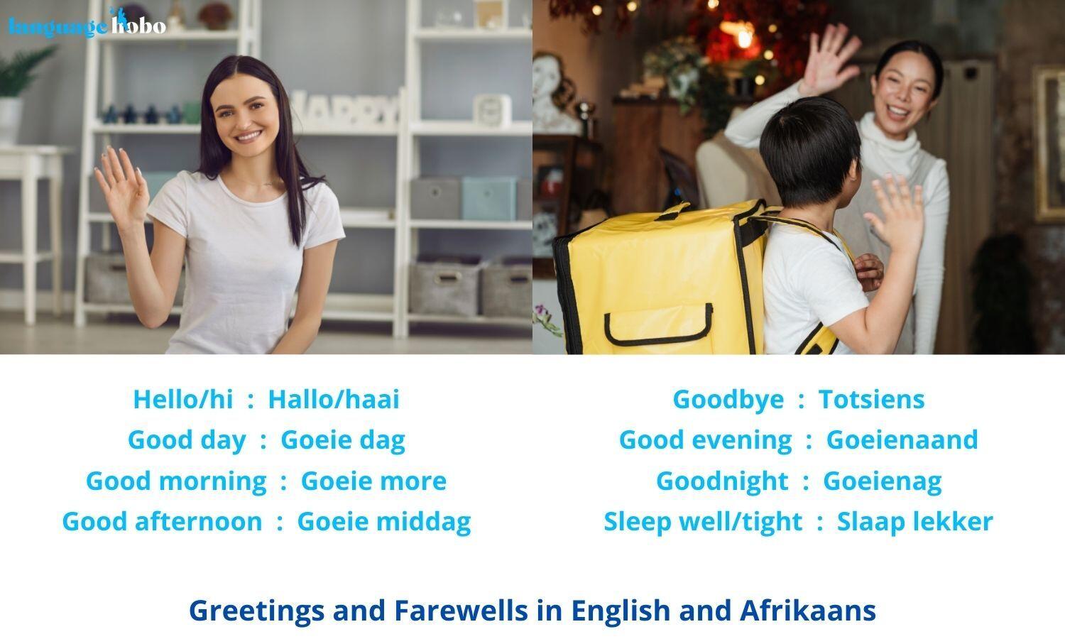 Greetings and Farewells in Afrikaans