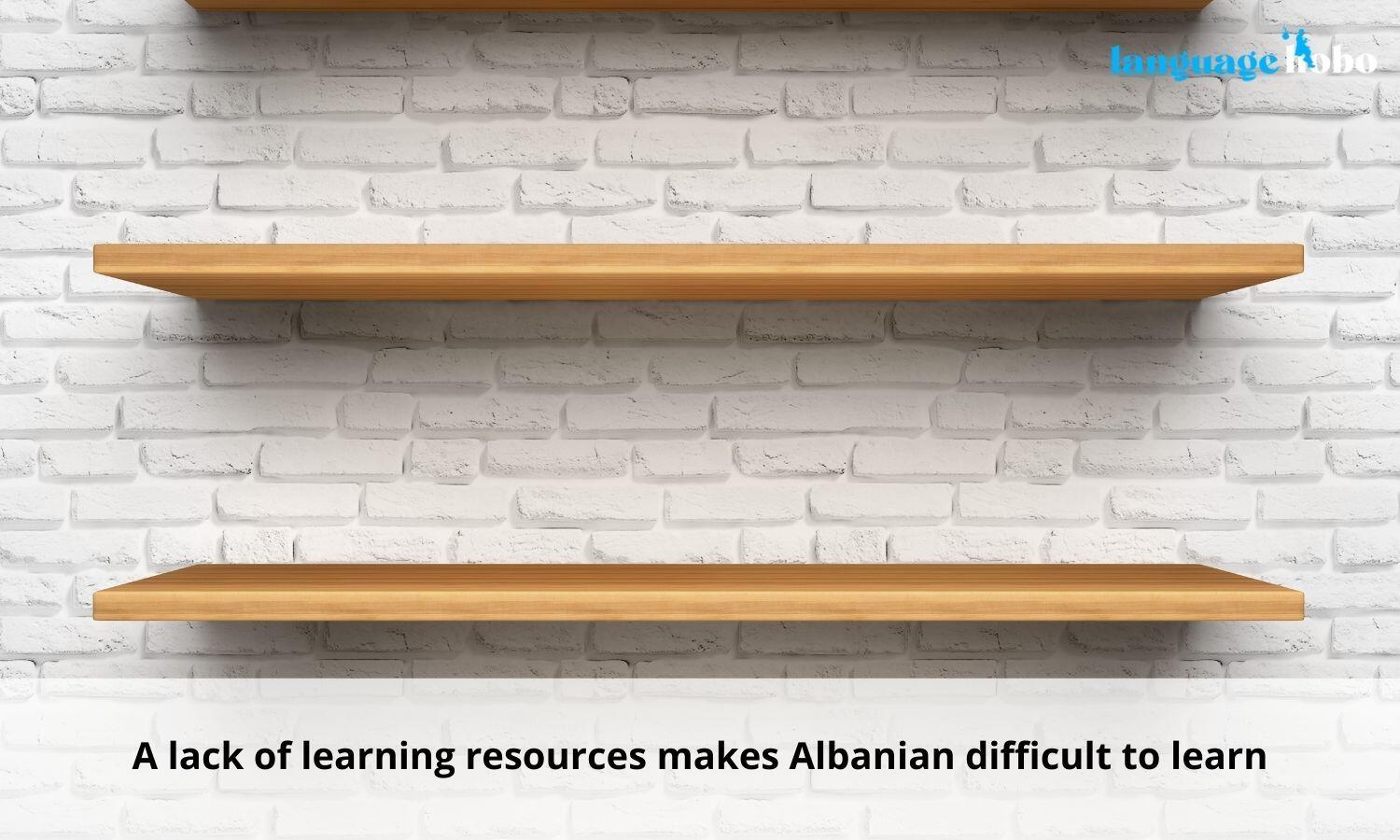 Lack of albanian resources