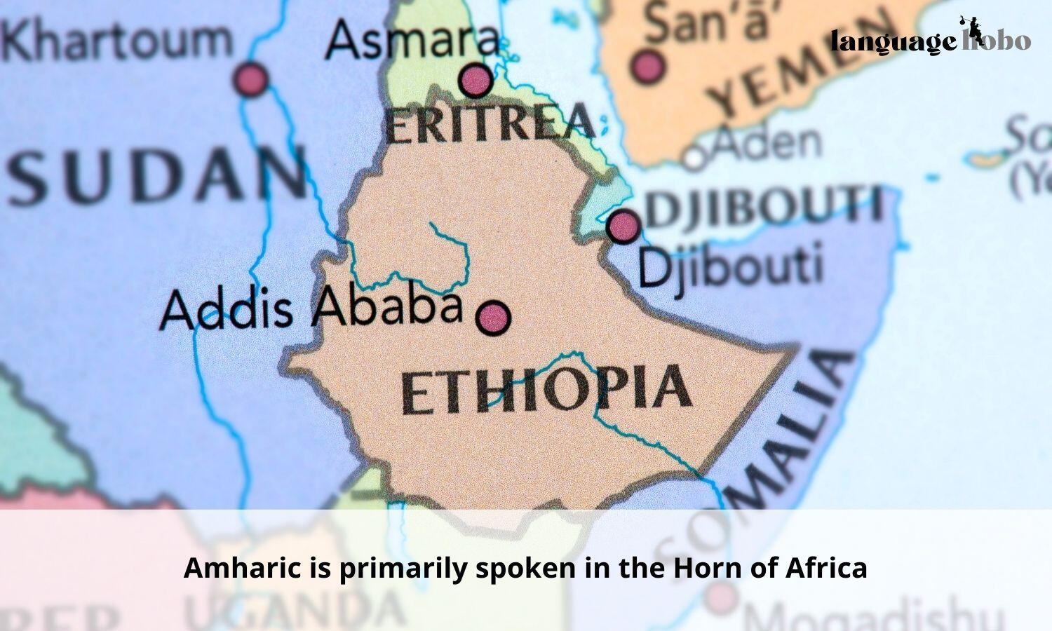 Amharic spoken in the horn of africa