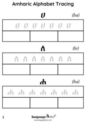 Amharic tracing alphabet 1-3 cover