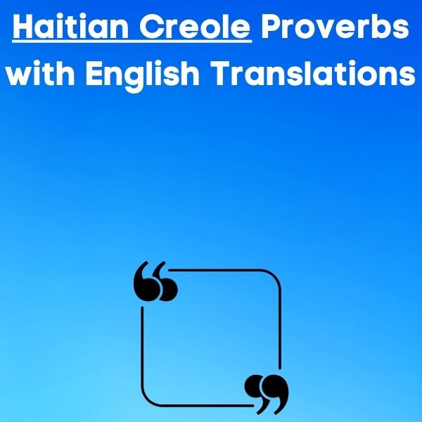 Proverbs in Haitian Creole