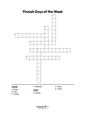Finnish days of the week crossword