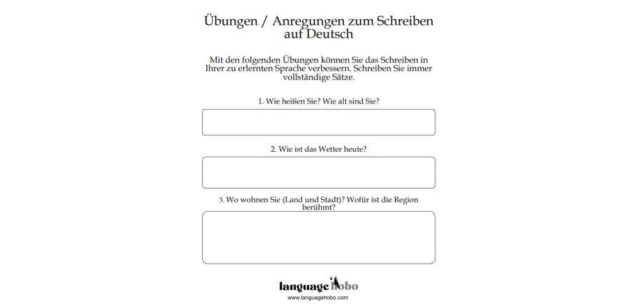 20 German Writing Prompts/Exercises [FREE PDF DOWNLOAD]